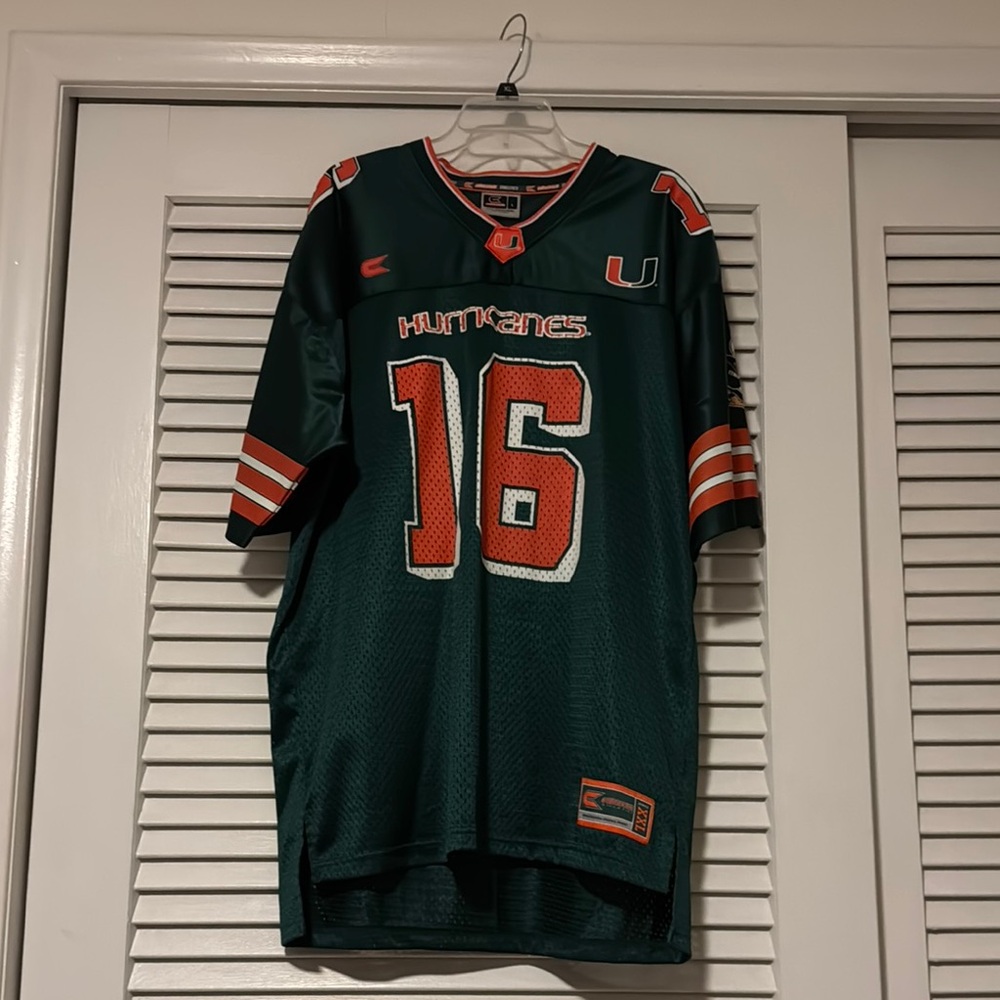 Colosseum Green and Orange Miami Hurricanes Jersey